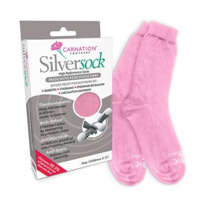 Carnation Footcare Children's Pink Thermal Silversocks
